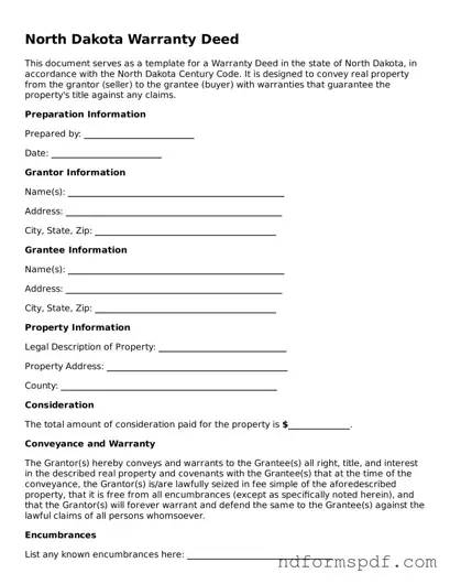 Attorney-Verified Deed Form for the State of North Dakota
